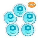 Round Reusable Gel Ice Packs With Cloth Backing – Great For: Wisdom Teeth, Breastfeeding, Tired Eyes, Kids Injuries, Headaches, Sinus Relief And More. Use As Hot Or Cold Packs (Blue – 5 Pack)