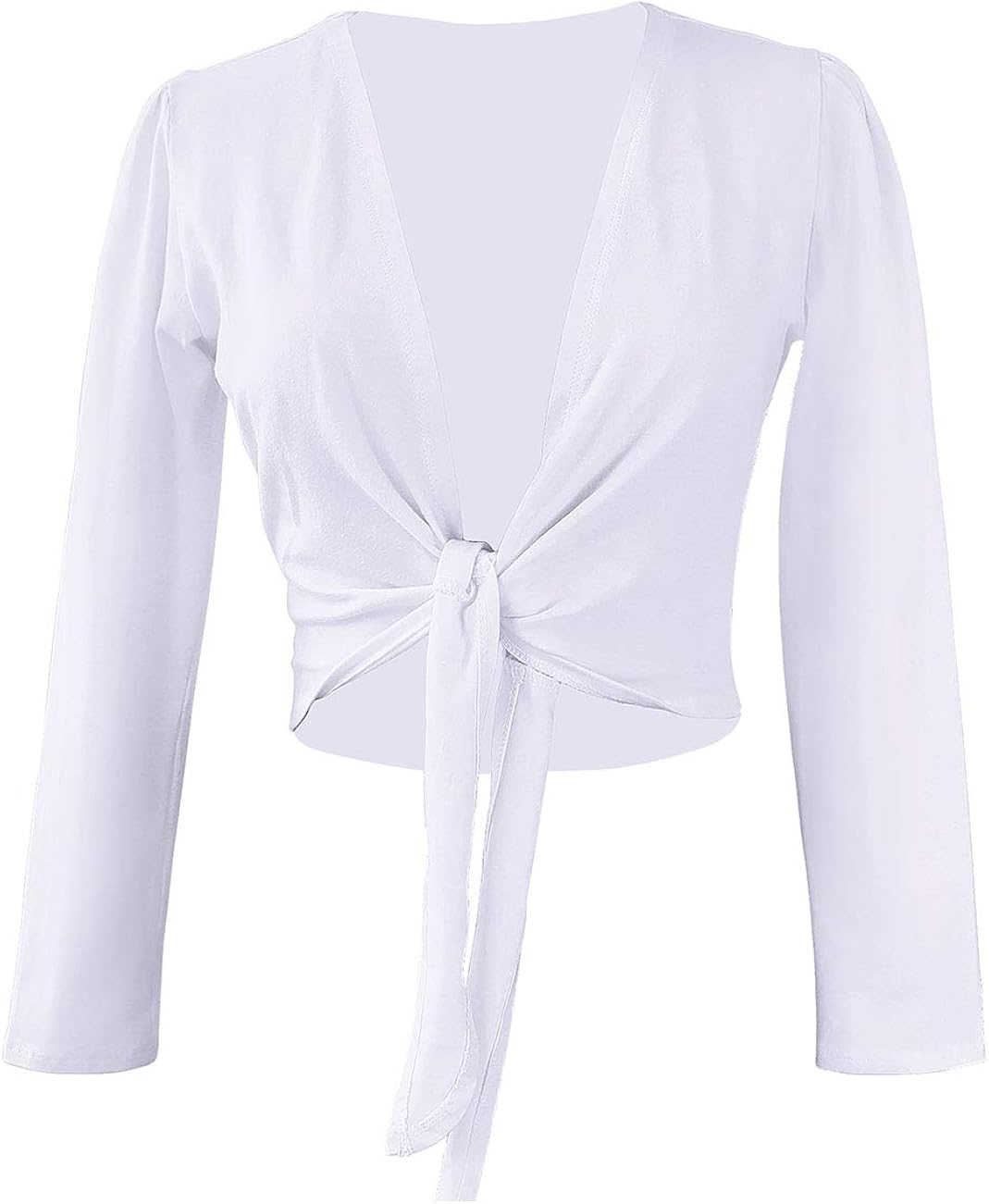 cropped ballet wrap sweater