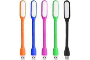 Adjustable Mini LED USB Book Light 5Pcs – Flexible Gooseneck Reading Light Smart Night for Home Travel