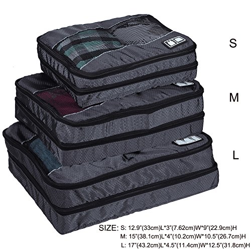 Banuce Lightweight Durable Travel Luggage Packing Cube Clothing Organizer -3pc Set