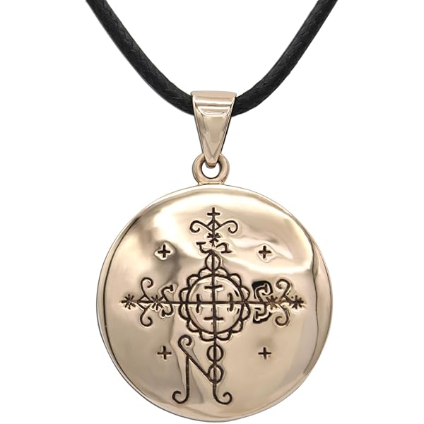 Amazon.com: 月光之謎青銅Met Kalfou Voodoo Loa Veve 符號吊墜項鍊
