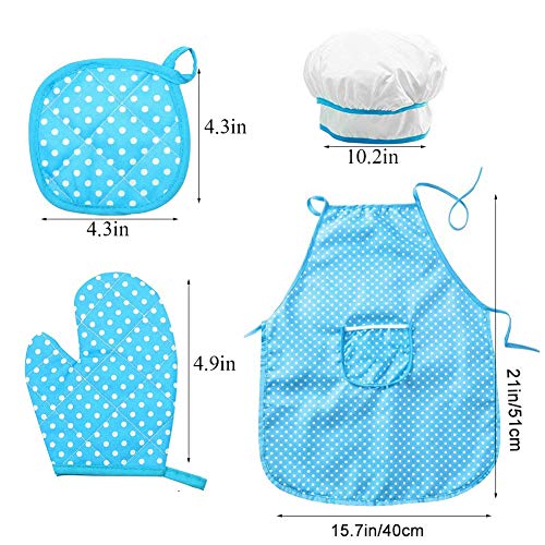 FUQUN 17Pcs Matschküche Zubehör Outdoor, Küchenspielzeug Zubehör Kinderküche Kochgeschirr Edelstahl Pfannenset Schürze… – Bild 3