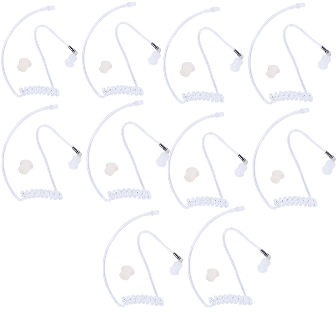Lsgoodcare Replacement Covert Acoustic Air Coil Audio Tube with Earbuds Compatible with Motorola Kenwood Icom Yaesu Two Way Radio FBI Covert Acoustic Tube Earpiece Headset 10Pack