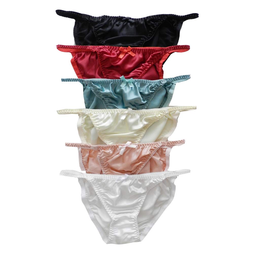 PanasilkWomen's Silk String Bikini 6 Pairs in One Economic Pack