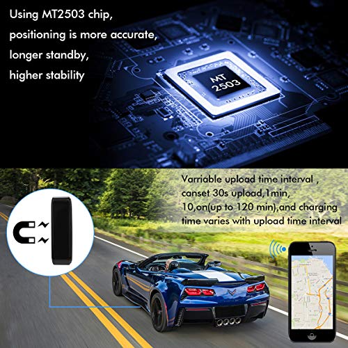 CaGuan Mini Portable Magnet GPS Tracker (no Subscription fee) Personal and Vehicle GPS Tracker, Anti-Theft Real-time Tracking Free Application Anti-Lost GPS Locator - Thumbnail 2
