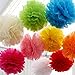 HEARTFEEL 5pcs Tissue Paper Pom-poms Flower Ball Wedding Party Outdoor Decoration Tissue Balls/Baby Shower/Birthday Party/Paper Ball Decor (12 inch, Burgundy)