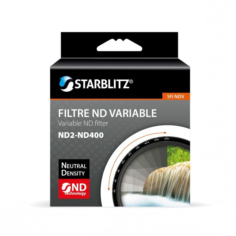 STARBLITZ sfindv58 Graduated ND2 to ND400 Variable Neutral Density Filter 58 mm Black