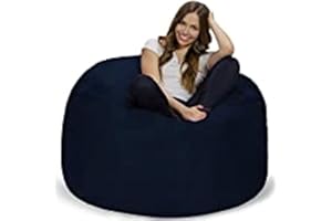 Chill Sack Bean Bag Chair: Giant 4' Memory Foam Furniture Bean Bag - Big Sofa with Soft Micro Fiber Cover - Navy