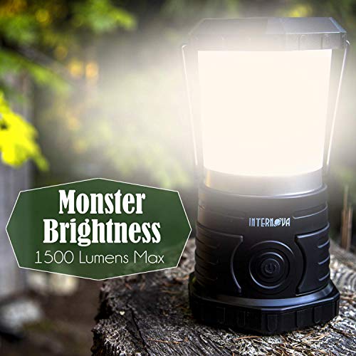Internova ® 1500 Lumen LED Camping Lantern, Longest Lasting Battery