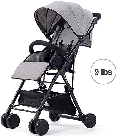 Movker Lightweight Baby Stroller Easy to Fold Ultralight Toddler Portable Pushchair with Recline Seat-Grey