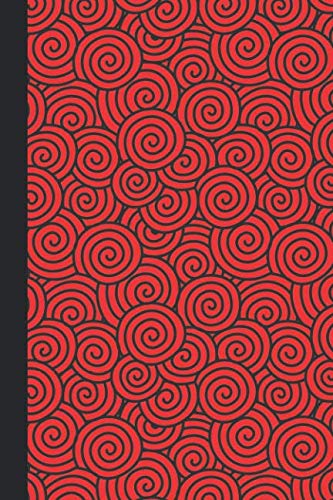 Journal: Swirls (Red) 6x9 - DOT JOURNAL - Journal with dot grid paper - dotted pages with light grey by Premise Content