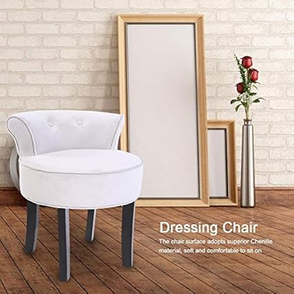 Ebtools Vanity Stool Grey Chenille Vanity Dressing Chair