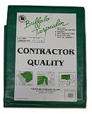 T.W Evans Cordage G0810 8-Feet by 10-Feet Contractor Grade Poly Tarp, Black/Green