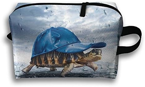 Tortoise Travel Bag Cosmetic Bags Brush Pouch Portable Makeup Bag Zipper Wallet Hangbag Pen Organizer Carry Case Wristlet Holder
