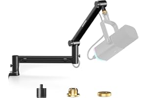 Microphone Arm, Aokeo AK-58 Desk Low Profile Adjustable Mic Boom Arm Stand, Suitable For Blue Yeti, Snowball iCE, HyperX Quad