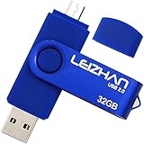 LEIZHAN 32GB OTG USB Flash Drive Blue USB 2.0 Pen Drive Gift Suitable For Android Smart Phone System 4.5 Above