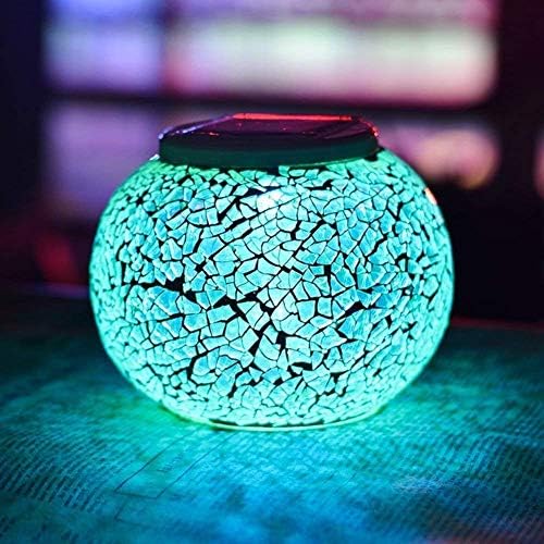 Color Changing Solar Powered Glass Ball Led Garden Lights, Rechargeable Solar Table Lights, Outdoor Waterproof Solar Night Lights Bright Lawn Lamps for Decorations, Ideal Gifts (Sliver)