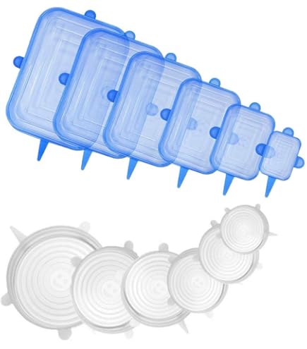 BEAUTLOHAS. Lot de 12 couvercles en silicone extensibles, extensibles