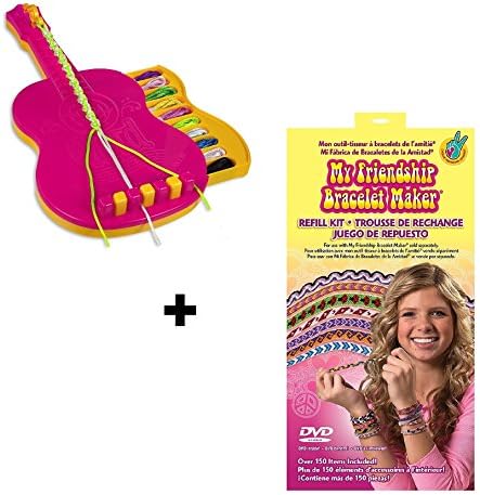 Choose Friendship BUNDLE My Chord Bracelet Maker and Refill Kit, Kids Bracelet Kit, Pink/Yellow