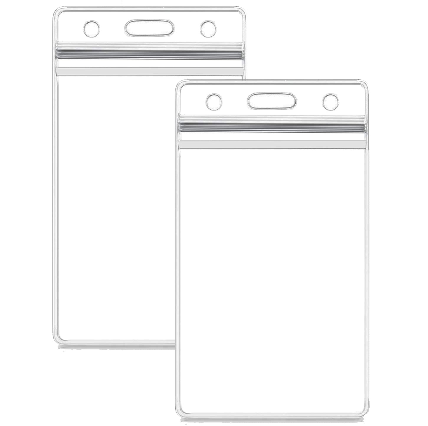 Vertical ID Card Name Tag Badge Holder with Waterproof Type Resealable Zip (Vertical ID, 250 Pcs) Image