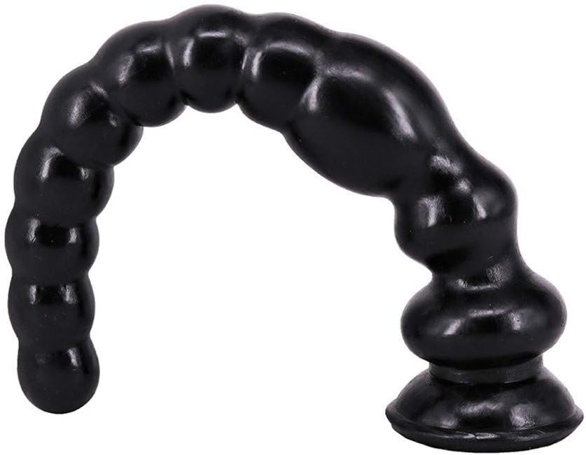 LXHHY T-Shirt 11.02 Inch Flesh Color Women's Waist Massage Stick with Suction Cup Universal Beaded Anal Plug for Men and Women Sunglasses (Color : Black)