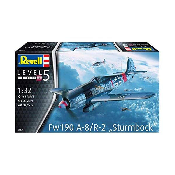 Revell REV-03874 Fw190 A-8/R-2 Sturmbock, Flugzeugmodellbausatz 1:32, 28,2cm Modelmaking, unlackiert, 1/32, 10 Jahre to… – Bild 4