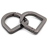 Metal D-Rings, 10PCS Spring Opening Purse Making Clip Key Ring Holder (Gunmetal)