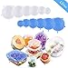 Silicone Stretch Lids,12 pcs Reusable Magic Lids Fit Various Sizes and Shapes of Containers,Durable Food Storage Covers for Bowls,Keeping Food Fresh … (silicone lids)