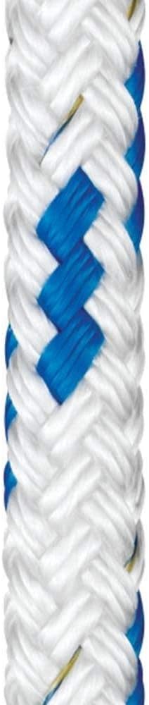 Braid on Braid Polyester Fleck Rope: 18mm White/Blue 100m Reel
