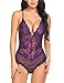 Avidlove Women Teddy Lingerie One Piece Babydoll Mini Bodysuit, Purple1, Small