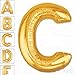 AFTERLOON® 40 Inch Giant Jumbo Helium Foil Mylar Alphabet Balloons for Graduation Anniversary Celebration Bridal Shower Wedding Birthday Party Decorations, Premium Quality, Matte Gold, Letter C