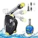 Full Face Snorkel Mask, 2019 Upgraded Snorkeling Mask with Newest Breathing and Dry Top System, Foldable 180 Degree View Dive Mask with Camera Mount and Earplug, Anti-Leak Anti-Fog for Adults Kids