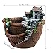 NUOLUX Micro Landscape Artificial Flowers Succulent Plants Pot Tiny Creative Flower Pot Holders Hanging Garden Design with Sweet House (Orange)