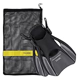 US Divers Trek Travel Fin With Mesh Carrying Bag, Titanium, Small
