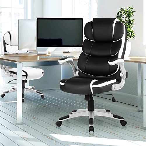SEATZONE Ergonomic Executive Office Chair Leather Home Office Desk