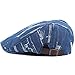 2 Pack Men's Cotton Flat Cap Ivy Gatsby Newsboy Cabbie Caps Hunting Hat Dark Blue/Grey
