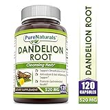 Pure Naturals Dandelion Root Dietary Supplement 520 Mg 120 Capsules- Supports Detoxification of Liver* Antioxidant & Anti-Inflammatory Support* Promotes Gastrointestinal Health*