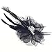 Navifoce Elegant Womens Girl Seersucker Peacock Frangipani Plumeria Fascinators Cocktail Feather Headwear Hair Clip (Black)
