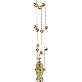 Needzo Hanging Brass Incense Burner with Bells, Gold Tone Swinging Censor, Catholic Church Supplies, 25 Inch Chains with 7