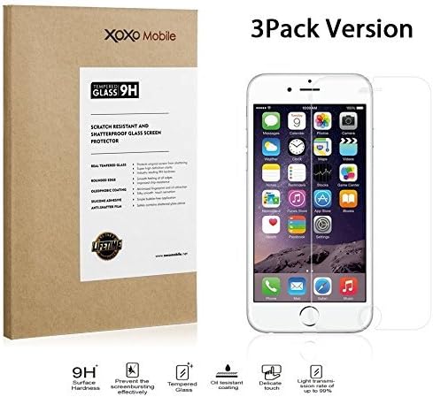 [3PACK, XOXO Mobile Premium Tempered Glass Screen Protector for Apple iPhone 7+/5.5" [2.5D Rounded Edges] [Super Thin 0.3mm]