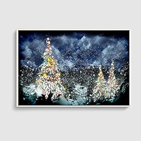 Framed Canvas Home Artwork Decoration Merry Christmas Canvas Wall Art for Living Room, Bedroom - 16x24 inches