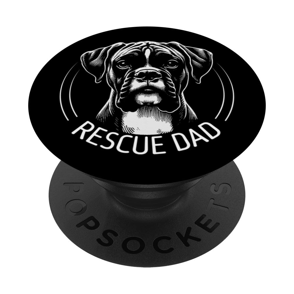 Boxer Rescue Dad Dog Lovers PopSockets Swappable PopGrip