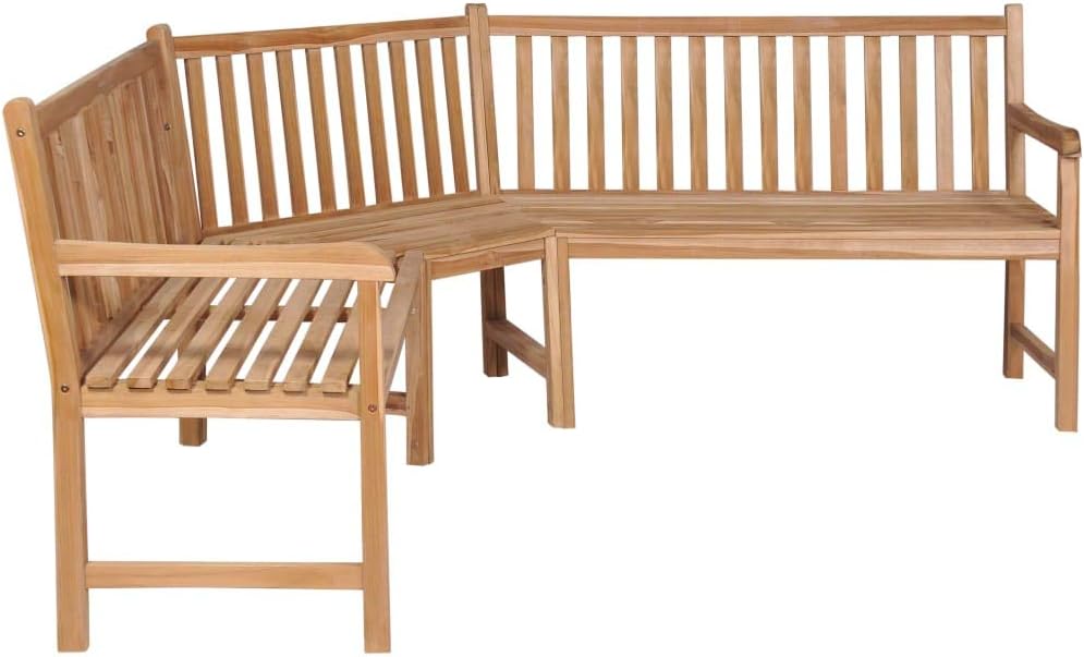 Tidyard Garden Corner Bench Wooden Bench Outdoor 5Seater Bench