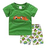 NING Little Boys Short Pajamas Sets Toddler PJS Set Cotton Kids Sleepwears (Ninja Turtles, 4T)