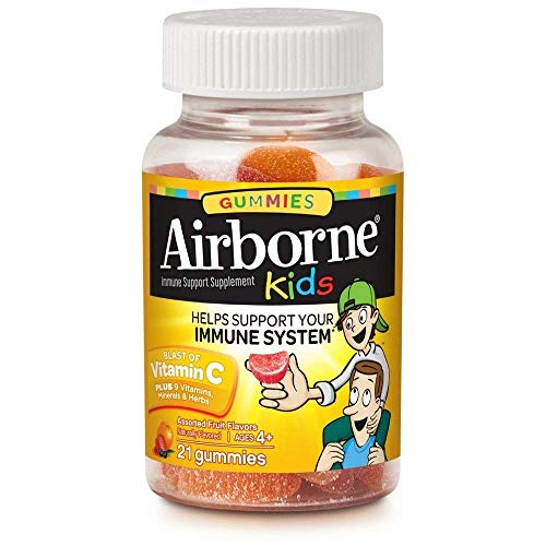 Airborne Kids Gummies Vitamin 667mg Immune Support Supplement, Assorted Fruit Flavors, 21 Count˜Pack of 3 Airborne Kids Gummies Vitamin 667mg Immune Support Supplement, Assorted Fruit Flavors, 21 Count˜Pack of 3