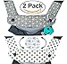 Mila Millie Premium 2 Packs Drool and Teething Reversible Cotton Pad - Fits Ergobaby Four Position 360 and Most Baby Carrier - Gray Arrow Cross Design - Hypoallergenic