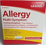 Leader Allergy Multi-Symptom, 24 Caplets Each (Pack of 6)
