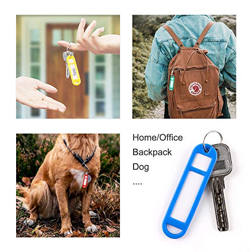 15PCS Plastic Key Tags with Split Ring Label Window