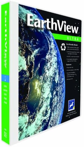 Aurora GB EarthView Ultra Binder, 1 Inch Round Ring, 8 1/2 x 11 Inch Size, White, Linen Embossed, Eco-Friendly, Recyclable, Made in USA (AUA10129)