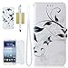 Uncle.Y Galaxy S3 Case,S3 Case, Leather Wallet Case Stand Flip Case Fashion Design Pattern Protective Case for Samsung Galaxy S3 I9300 (White Flower)